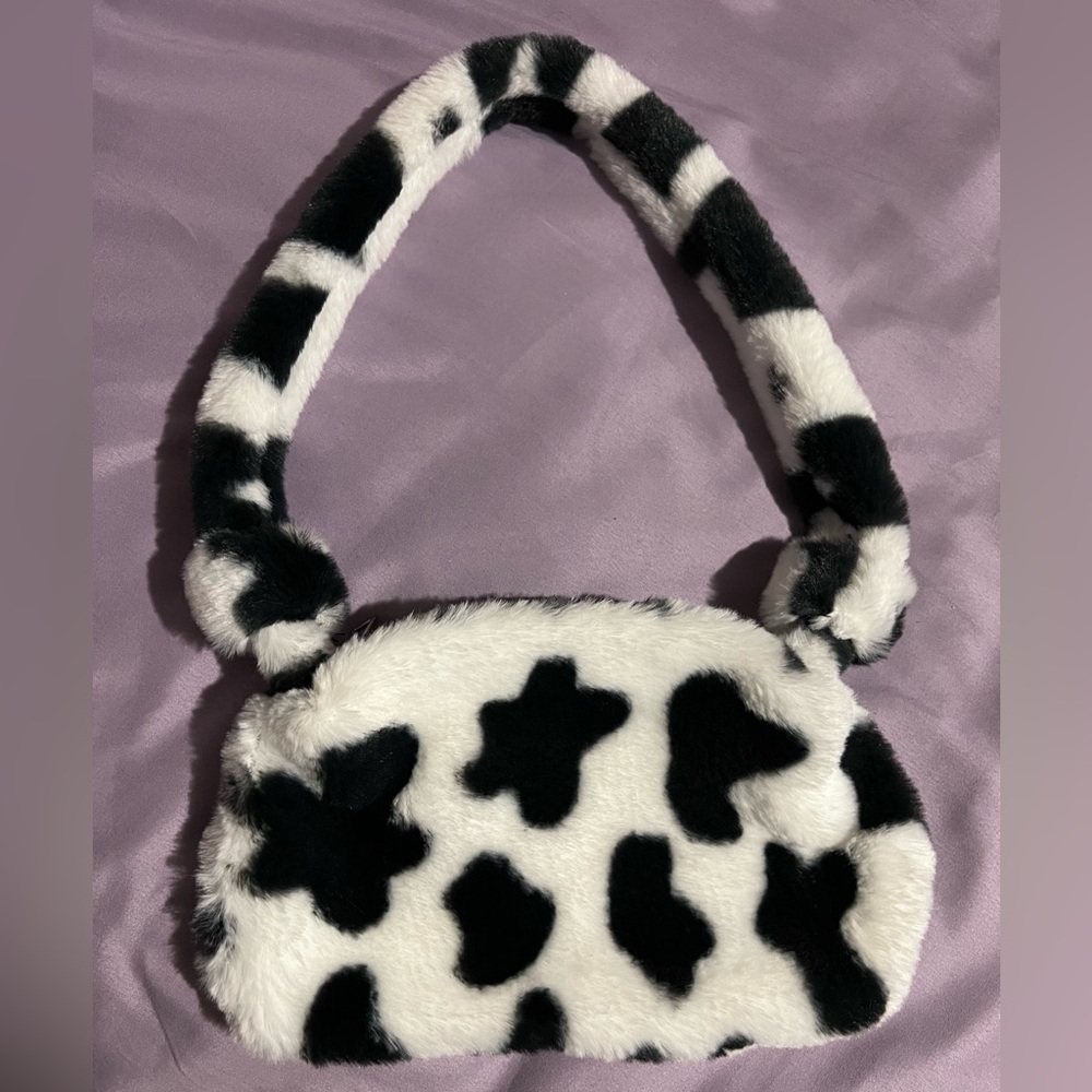 Soft cow print purse